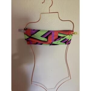 Rachel Comey Bandeau Swim Top in Green Multi, SZ S, $153, New W/Flaw, 1009